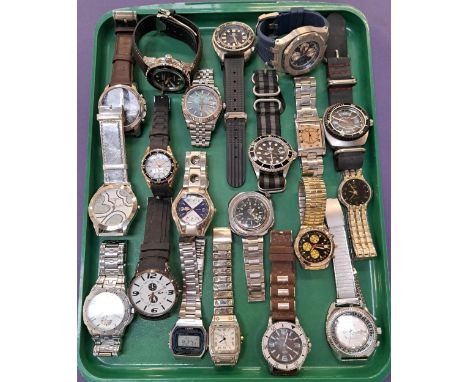 SELECTION OF LADIES AND GENTLEMEN'S WRISTWATCHESincluding Fossil, Steeldive, Didun Design, Emporio Armani, Phoibos, Mortima S