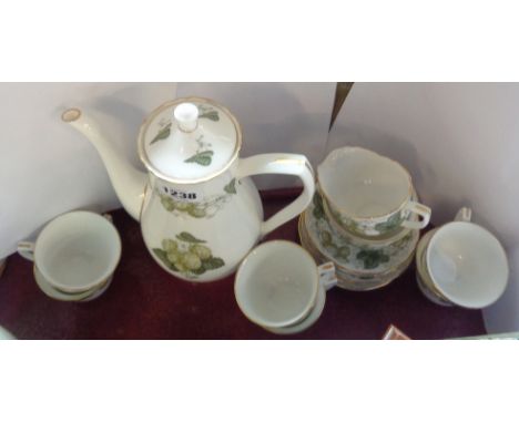 A Royal Worcester The Worcester Hop Mathon bone china coffee set