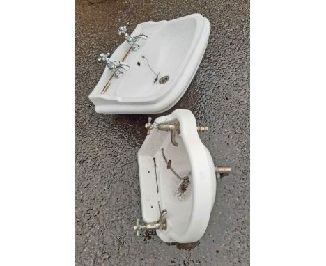 A vintage porcelain washstand and corner similar - both with original taps