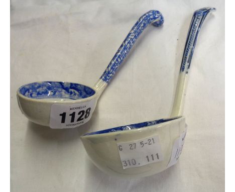 A Copeland &amp; Garrett china sauce tureen ladle - sold with another similar