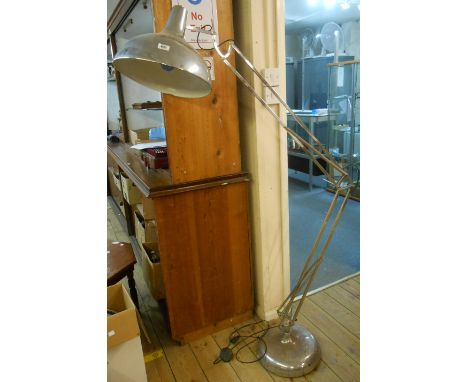 A vintage floor standing anglepoise lamp with chrome plated finish - some surface rust
