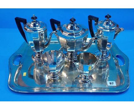 A plated six piece tea service