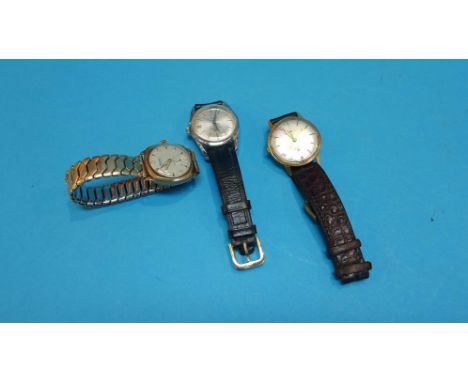 Two gents Bucherer wristwatches and a 9ct Rotary Super Sports watch