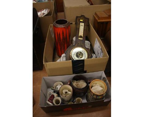 Two boxes including a Barometer etc.