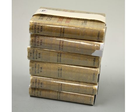 SIX BOUND VOLUMES, The Second World War by Winston S Churchill, Cassell & Co Ltd, First Published 1948 vols I-VI