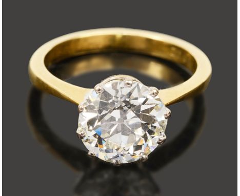 A diamond single stone ring, the old brilliant-cut diamond estimated to weigh 2.0 cts to the coronet mount and plain tapering