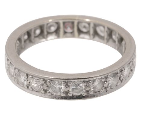 A diamond-set eternity ring, set all round with brilliant-cut diamondsring size O, 4.1gCondition: Evidence of being enlarged 