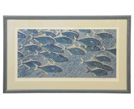 Keith Shackleton (British, 1923- 2015): 'School of Fish' limited edition Artists Proof print, numbered 8/56, signed in pencil