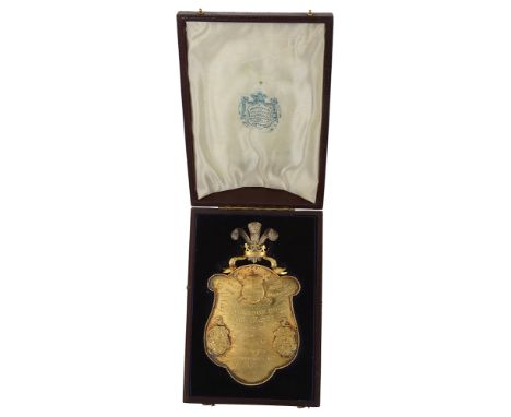 A Victorian silver-gilt badge for the City of London Lord Mayor and Sheriff''s CommitteeLondon, 1862, makers marks W.P over G