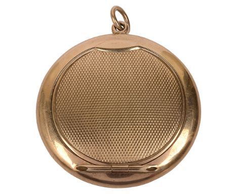 A 9ct gold Asprey powder compact with mirror to interior lid, and sliding compartment for filling powder and perforations for