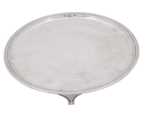 An Edward VIII silver salverLondon, 1936 by The Goldsmiths &amp; Silversmiths Co.,of plain circular design with raised moulde