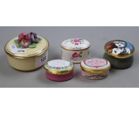 Collection of trinket boxes to include Halcyon Days 