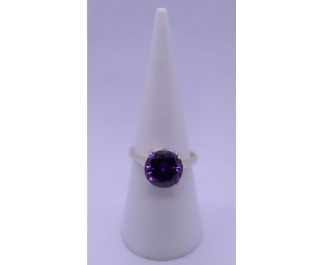 Silver and amethyst ring - Size M« 