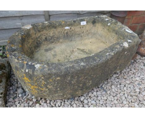 Large antique stone trough - Approx size: W: 77cm D: 53cm H: 29cm 