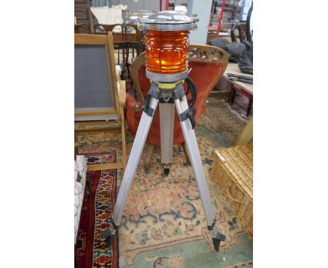 Solid aluminium and heavy duty marine navigation light. Rewired for internal use only, mounted on an aluminium tripod 