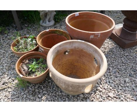Strawberry planter together with 4 other pots 