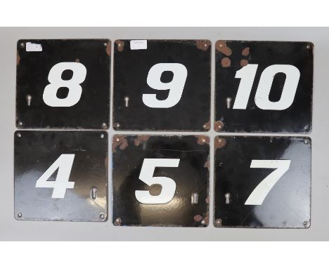 6 enamel numbered panels - Approx size: 22cm x 21cm