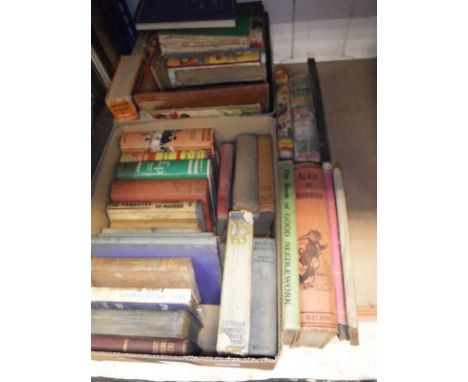 Two boxes of assorted children's books to include Alice in Wonderland by Lewis Carroll, illustrated by D R Sexton published b