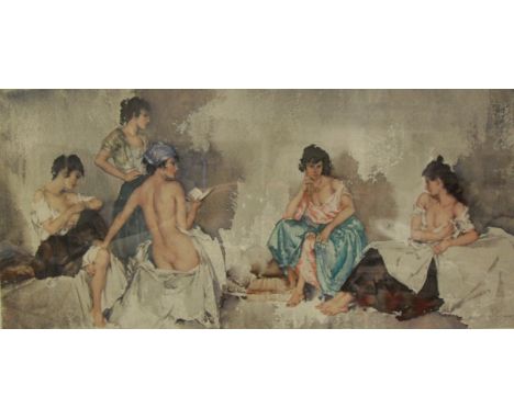 AFTER SIR WILLIAM RUSSELL FLINT "Bathers", colour print,limited edition no'd 376/850, studio blind stamp lower left   CONDITI