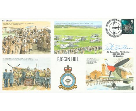 WW2 Battle of Britain fighter ace Air Cdre Peter Brothers DSO DFC signed 2002 Biggin Hill RAF Station cover. Only 150 were si