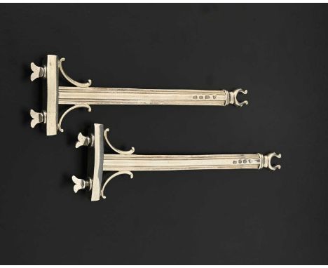 A pair of George III silver beef machine brackets by Thomas Heming, 1770, length 20.5cm, combined weight 350g/11.25ozt approx