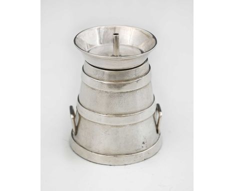 A Victorian novelty silver table vesta in the form of a milk churn, the body with coopered bands, London 1892, Saunders and S