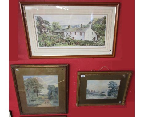 2 watercolours &amp; L/E signed print