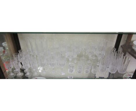 Shelf of cut glasses