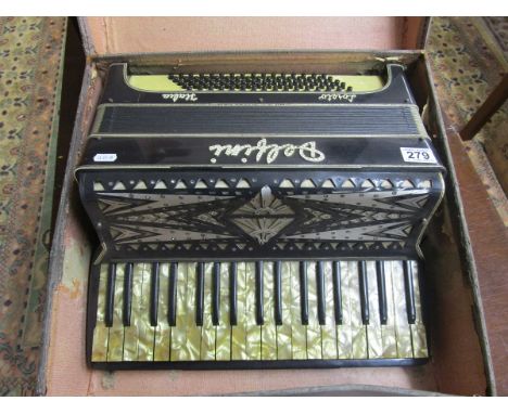 Cased accordion by Delfini