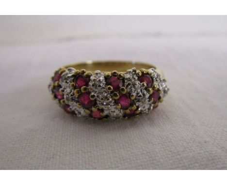 Gold ruby &amp; diamond set ring