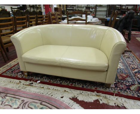 Cream 2 seater leather sofa