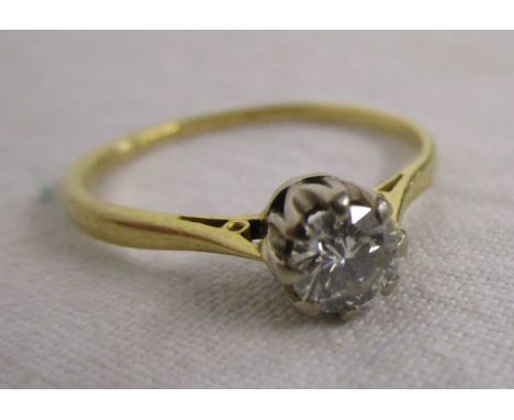 18ct diamond solitaire ring - Stone approx ½ carat