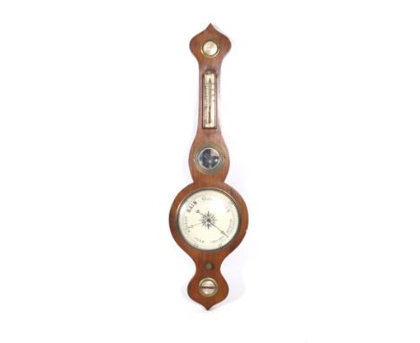 A 19th century mahogany 'Onion Top' five-glass wheel barometer. H94cm 