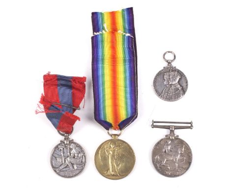 Four WWI medals. J 69239 E G Steele ORD R N 1914-18 medal, 1914-19 Civilisation medaL Civil Service  Geo V and Queen Mary & G