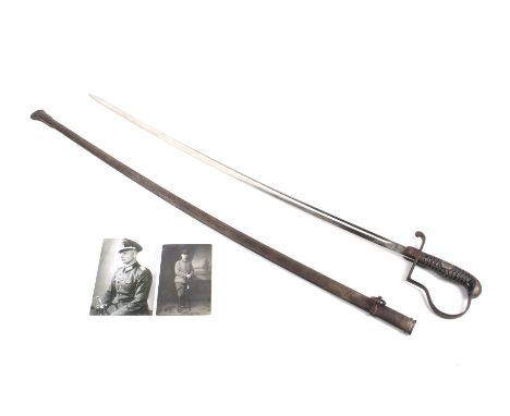 German sword : Circa 1914 Wilhelm II Imperial German Army Soldier dress sword with the original scabbard