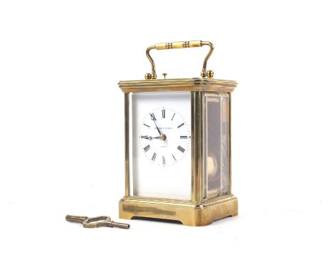 Matthew Norman 8-day strike repeater carriage clock. Eleven jewels, numbered 1751A to back (with original purchase and insura