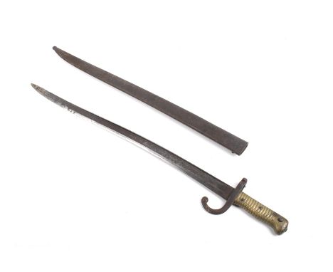 Sword : A 19th century French sabre bayonet and scabbard