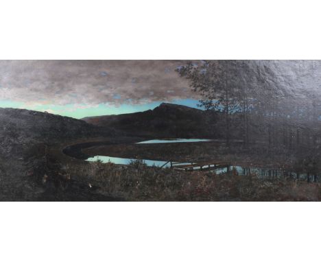 Harry Mapleson (British, early 20th century), oil on canvas, titled verso 'The Lights of the Village'. Signed and dated 1921 