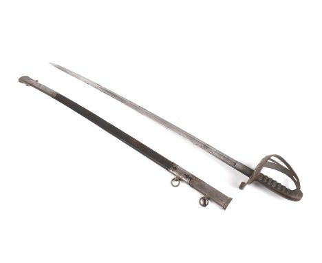 A Victorian 1827 pattern Milan and Mann St Georges Rifles sword with scabbard. Total L97cm