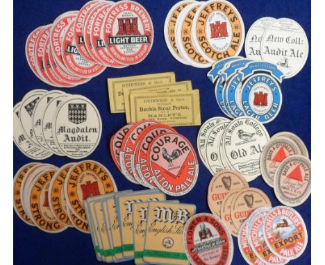 Beer Labels, selection of 14 assorted labels mostly with duplication, various breweries and brands inc. Guinness Double Stout