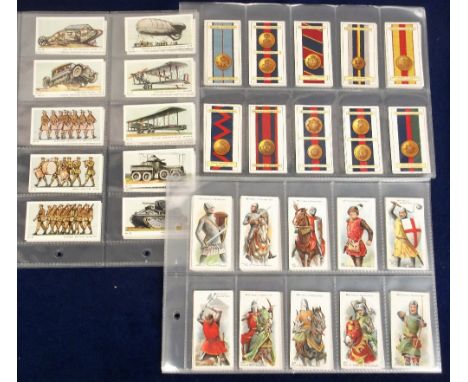 Cigarette cards, Mitchell's, three sets, Arms &amp; Armour (50 cards, mostly vg), Army Ribbons &amp; Buttons (25 cards, gd/vg