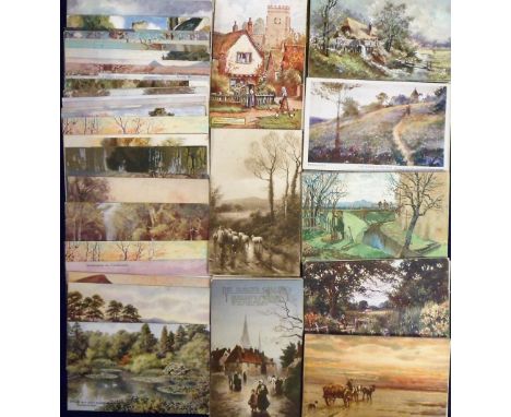 Postcards, Tony Warr Collection, a mainly UK collection of approx. 115 illustrated scenic views with many published by Tuck i