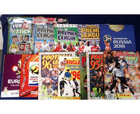 Football sticker albums, 12 unused sticker albums, Panini Football 1991, Football League 95, Players 96, England European Foo