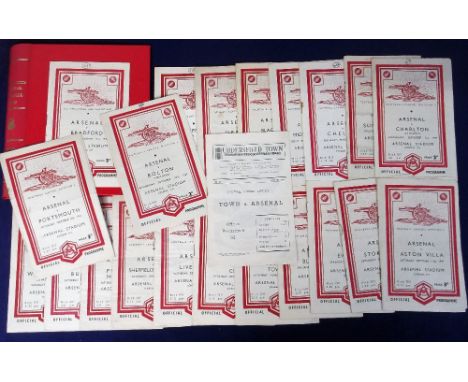 Football programmes, Arsenal FC 1947/48 Championship Winning Season, set of 21 home League programmes inc. Manchester Utd, Po