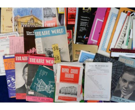 Entertainment Memorabilia, a large collection of 600+ Theatre programmes and flyers, 1940s onwards, wide range of venues and 