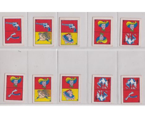 Trade cards, Thomson, Wild West Dominoes, 'K' size, (set, 28 cards) (gd)