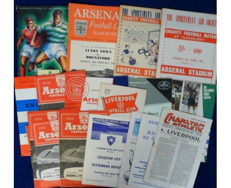 Football programmes, a collection of mainly 1950s neutral games played at Arsenal, noted Luton Town v Brentford FAC second re