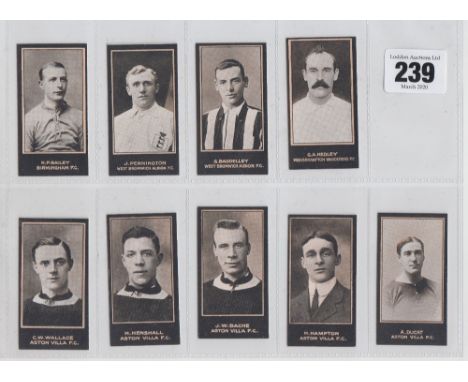 Cigarette cards, Smith's, Footballer's (titled, light blue backs) 9 type cards all Midlands teams, no 32 Bailey Birmingham, n