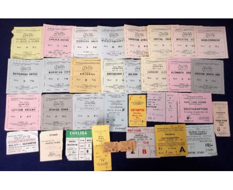 Football tickets, Southampton FC, a collection of 32 different home &amp; away match tickets, 1965/6 &amp; 1966/7, inc. homes