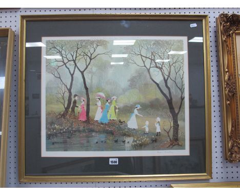 Helen Bradley, signed limited edition print 'On a Lovely Summers Day', signed bottom right, (bearing Gallery label on verso '